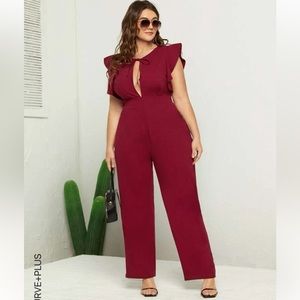 Shein red jumpsuit